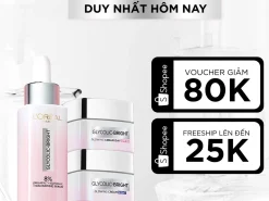 Bộ Serum Glycolic Melasyl 8% [Melasyl+Glycolic+Niacinamide] 30ml & Kem dưỡng ngày đêm mờ thâm nám L'Oreal Paris Glycolic
